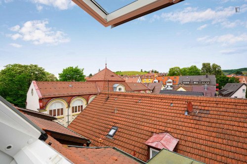 Inviting double bedroom in a 4-bedroom apartment in Untertürkheim