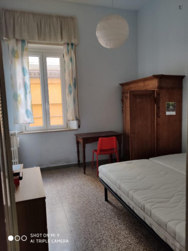 Brightly single room with king size bed near Ancona station