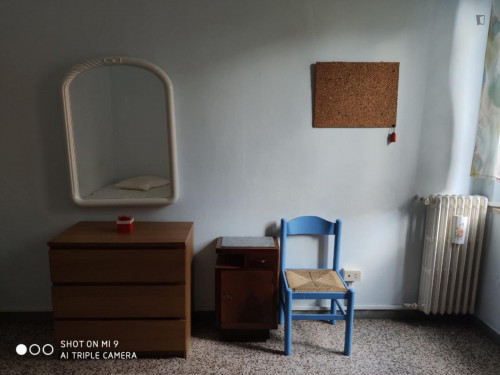 Brightly single room with king size bed near Ancona station