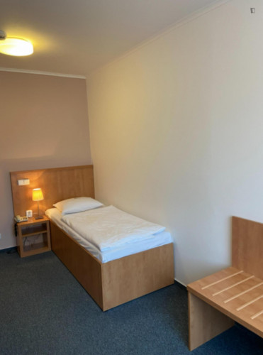 Bed in an ensuite twin bedroom, in a hotel near Přírodní park Košíře-Motol - Gallery - 23