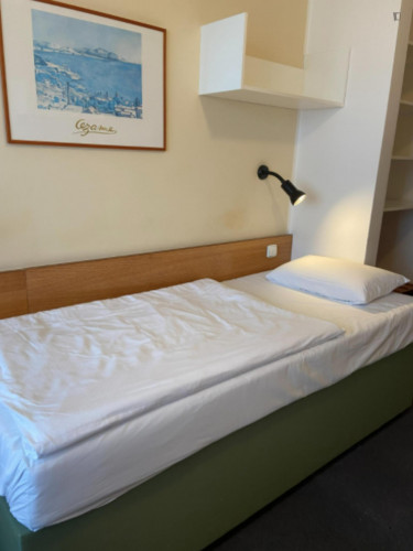 Bed in an ensuite twin bedroom, in a hotel near Přírodní park Košíře-Motol - Gallery - 3
