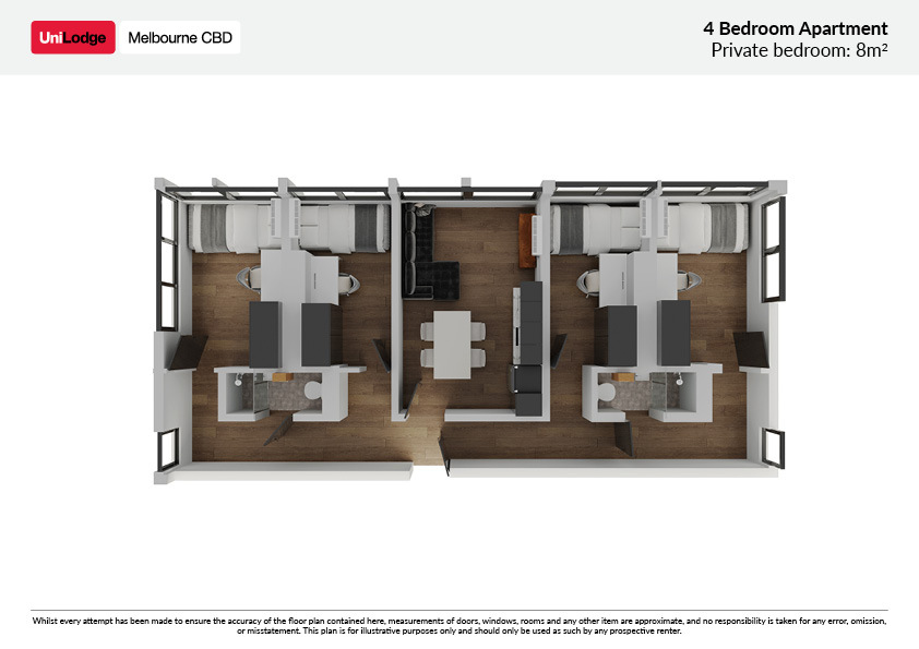  4 Bedroom Apartment  -  UniLodge Melbourne Flagstaff  - Gallery -  3