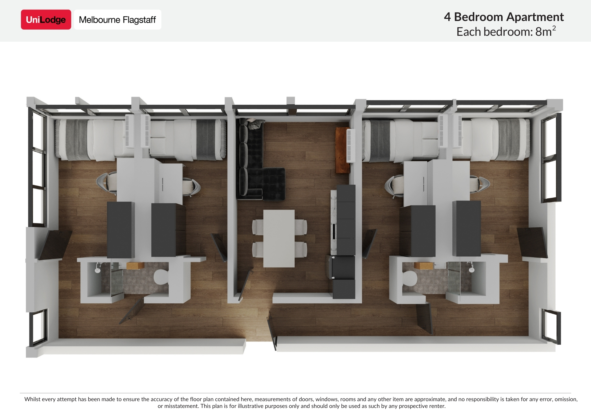 4 Bedroom Apartment - UniLodge Melbourne Flagstaff - Gallery - 4