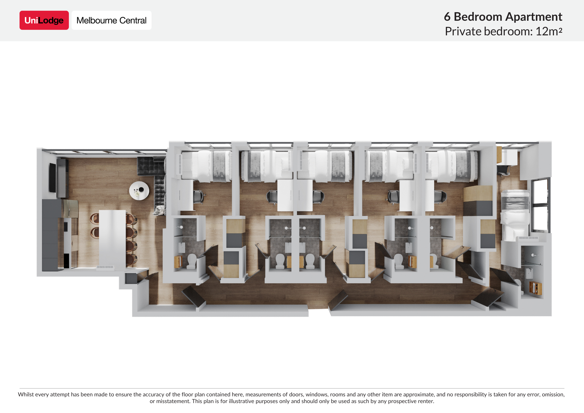  6 Bedroom Apartment (Ensuite)  -  Unilodge Melbourne Central  - Gallery -  2