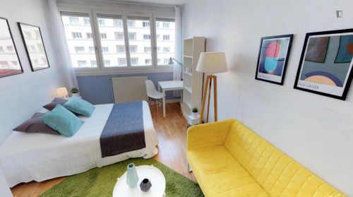 Snug double bedroom in a 3-Bedroom apartment close to Université Jean Moulin Lyon 3