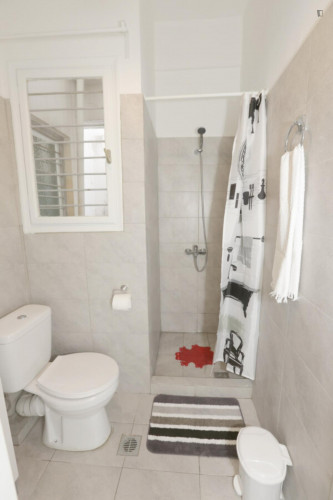Snug double ensuite bedroom with balcony in a 3-Bedroom apartment, in Pangrati area