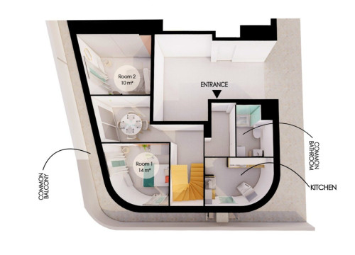 Spacious 148 m² duplex apartment in Villeurbanne