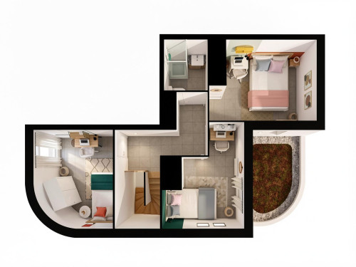 Majestic 136 m² duplex in coliving in Villeurbanne  - Gallery -  3