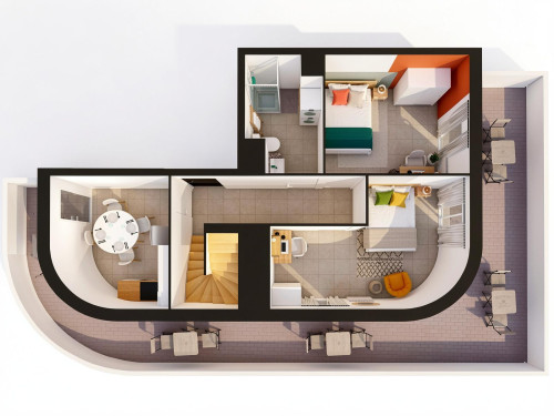 Majestic 136 m² duplex in coliving in Villeurbanne  - Gallery -  2