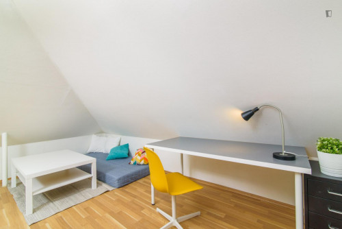 Comfy double bedroom in a 5-bedroom apartment close to Nusle