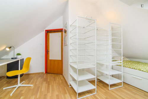 Comfy double bedroom in a 5-bedroom apartment close to Nusle