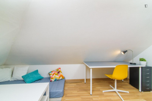 Comfy double bedroom in a 5-bedroom apartment close to Nusle