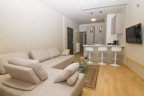 Modern and refurbished 2-bedroom flat with balconies and open plan layout
