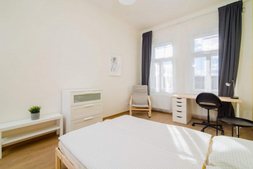 Sunny double bedroom in the well-linked Prague 2 district