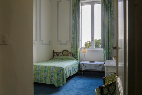Charming single bedroom with a private bathroom, in Trastevere.