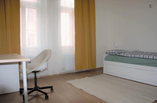 Bright single bedroom in a 4-bedroom apartment close to Grebovka park