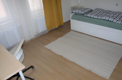 Bright single bedroom in a 4-bedroom apartment close to Grebovka park