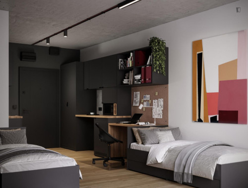 Bed in a cosy twin bedroom close to Błonia w Krakowie - Gallery - 5