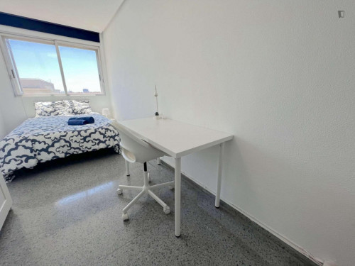 Big double bedroom with exterior view in Campus Blasco Ibañez