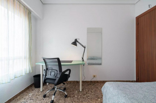 Cozy single bedroom in a property with balcony