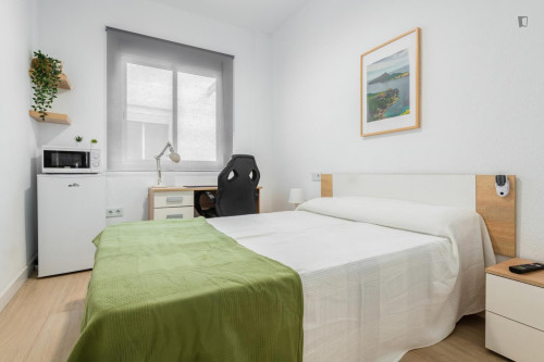 Cozy single bedroom in a property with balcony and outside area