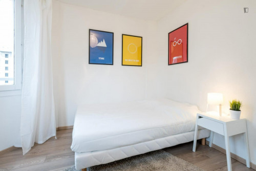 Snug double bedroom near Gare Part-Dieu V.Merle metro station