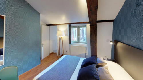 Cushy double bedroom not far from Hôtel de Ville L. Pradel metro station