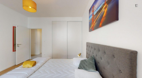 Bright double bedroom in the Île de Nantes