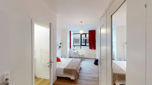 Spacious double ensuite in a 12-bedroom apartment not far from Pont de Levallois