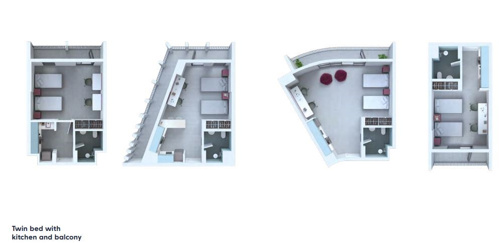  Twin Room + Kitchen + Balcony  -  Nest Student Campus  - Gallery -  2