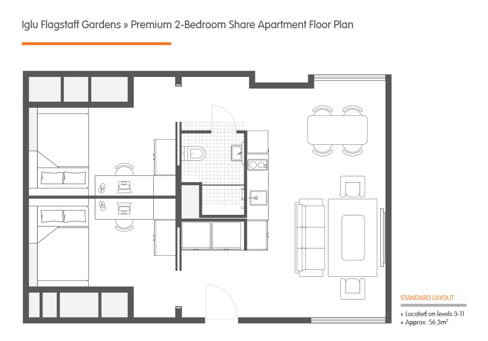  Premium Single Bedroom – 2 Share  -  Flagstaff Gardens  - Gallery -  3