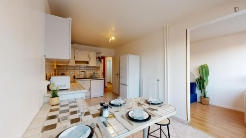 Double bedroom in a 4-bedroom flat, near Parc André Malraux