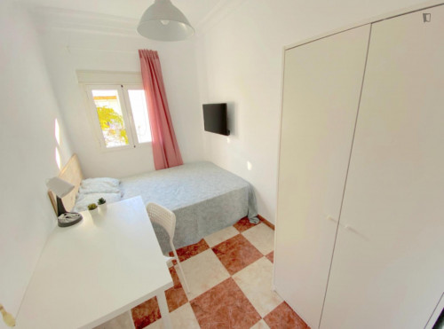 Sunny room near center with double bed, WIFI and TV for students