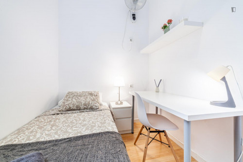 Welcoming single bedroom in proximity to Passeig de Gràcia station