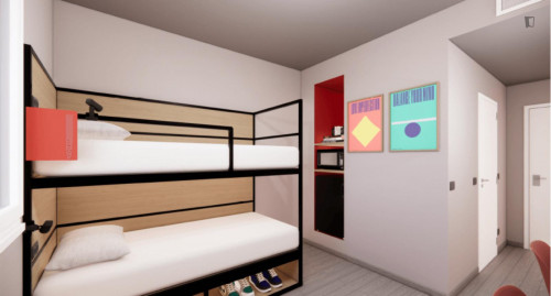 Bed in a studio close to Le Barche mall