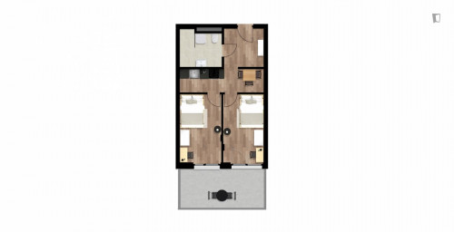 Cute single bedroom in a 2-bedroom flat in Lend - Gallery - 5