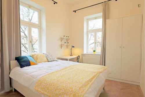 Bright double bedroom in Žižkov