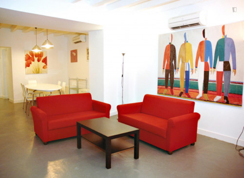 Practical double bedroom in a flat, in the heart of the city