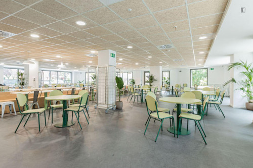 Bed in a twin bedroom with kitchen near Doctor Morales Park