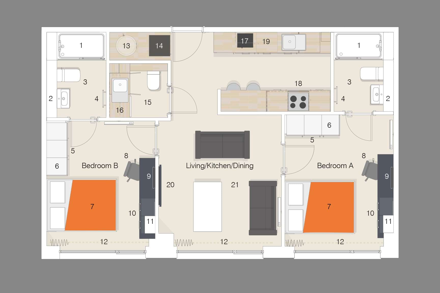 Skyline Deluxe 2 Bedroom Apartment - CODE Fairfax Street - Gallery - 3
