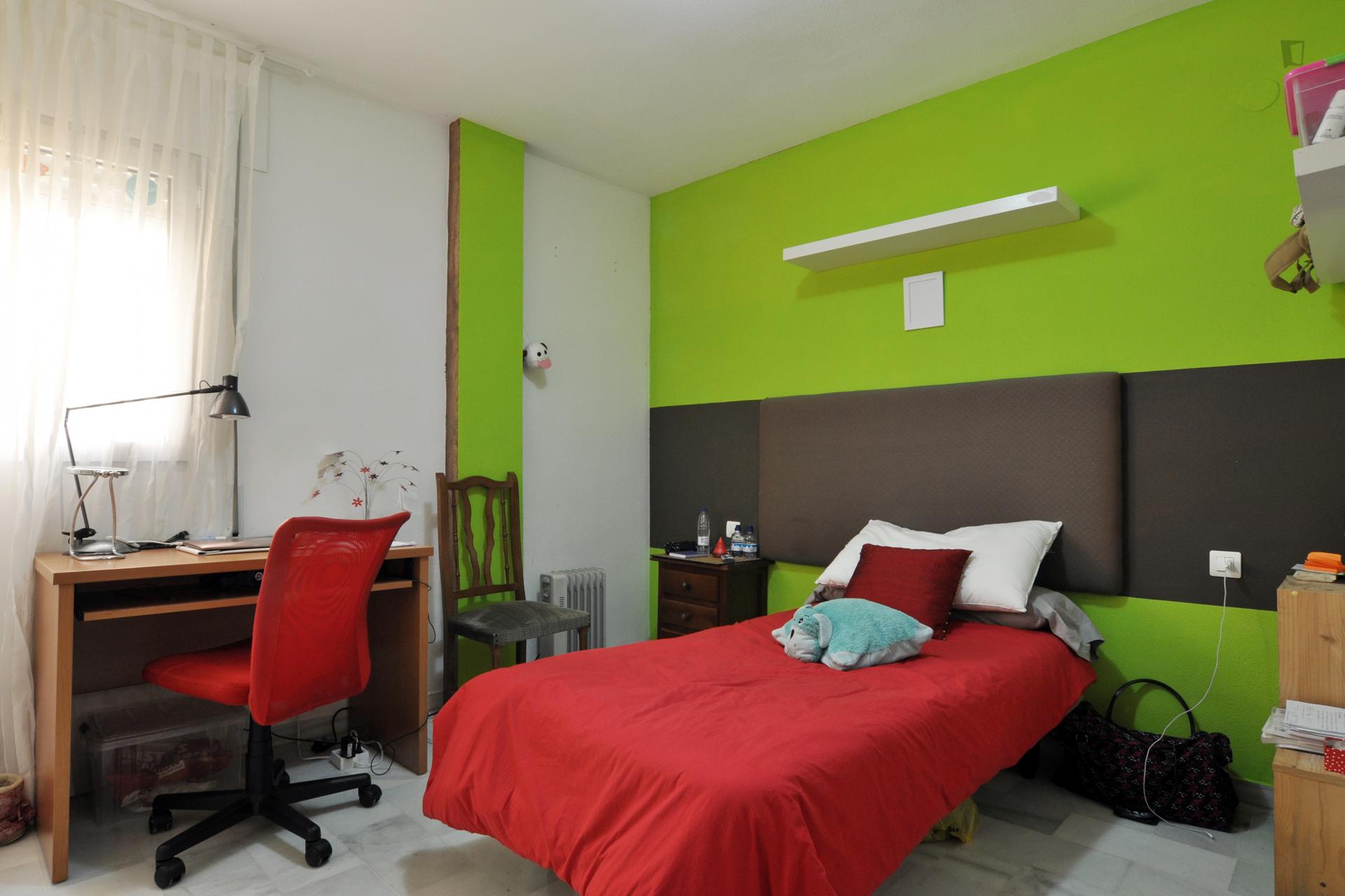 Nice single ensuite bedroom in a 4-bedroom apartment 15' walking from Campus Universitario