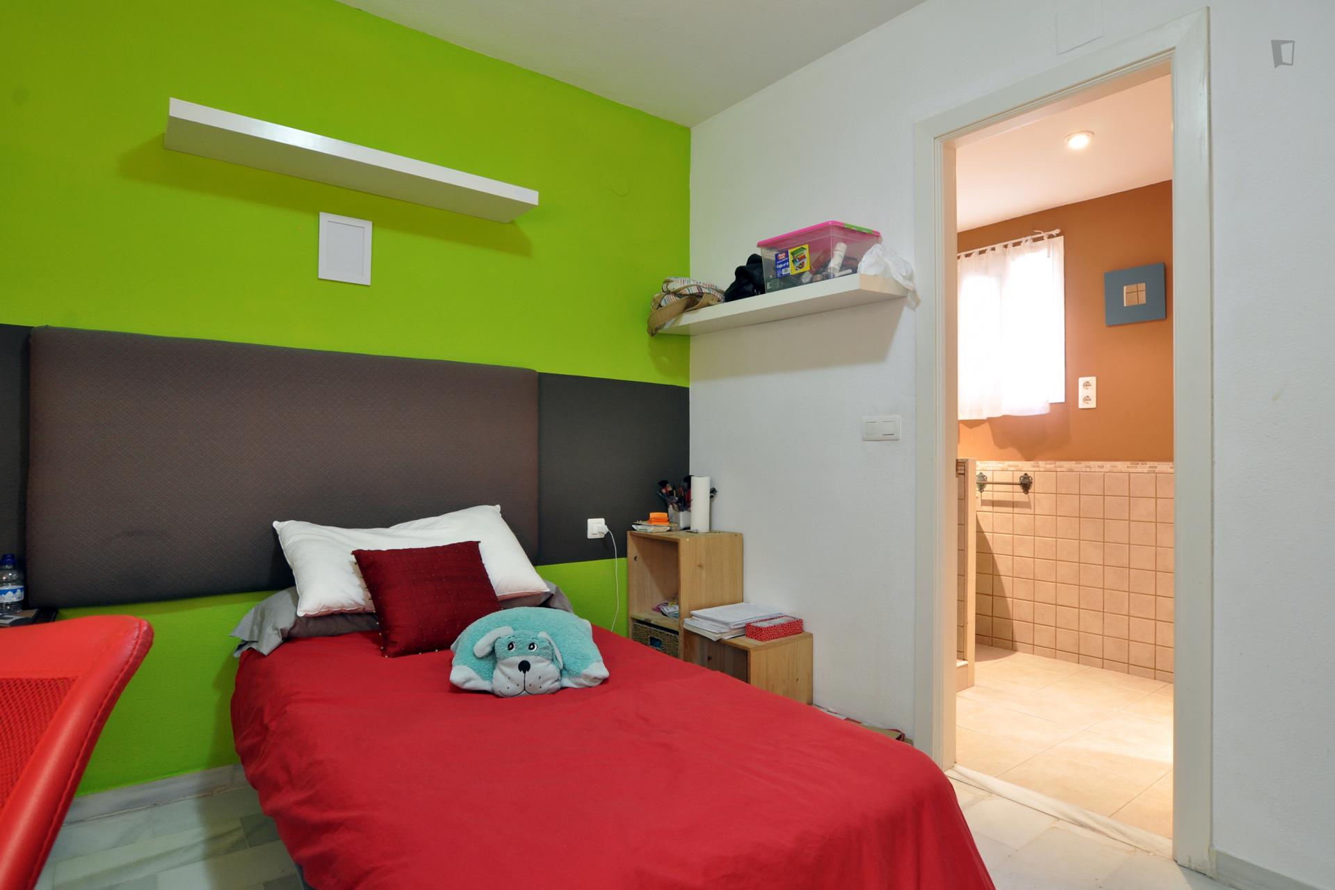 Nice single ensuite bedroom in a 4-bedroom apartment 15' walking from Campus Universitario