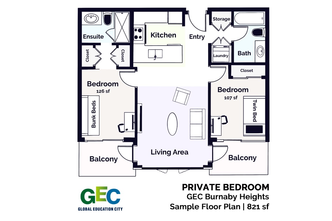  Private Bedroom  -  GEC Burnaby Heights  - Gallery -  5