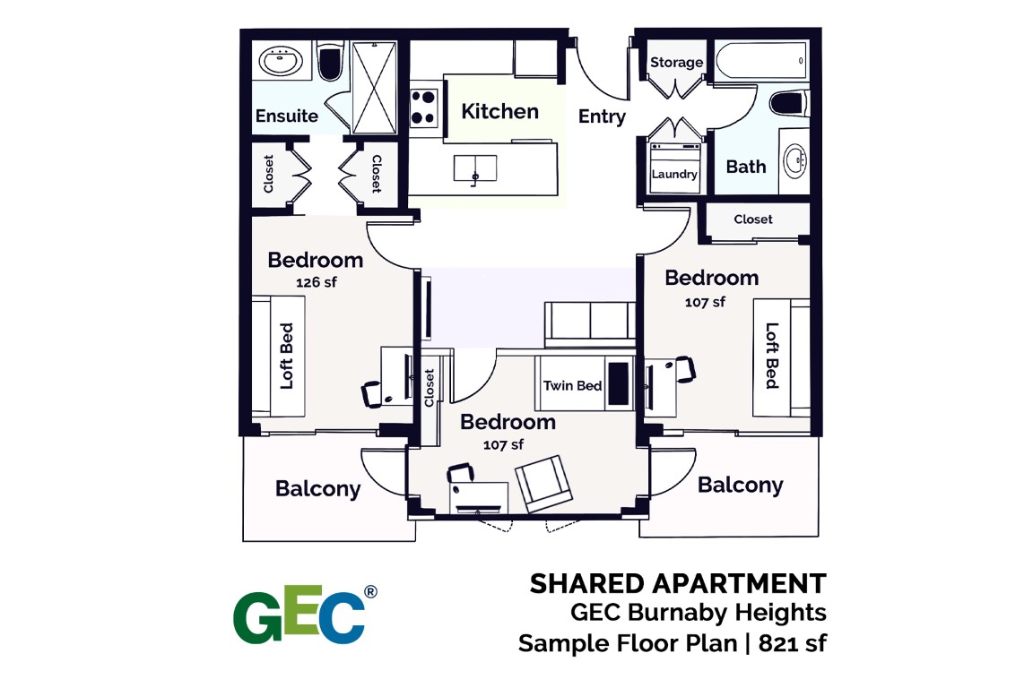  Sectioned Bedroom  -  GEC Burnaby Heights  - Gallery -  3