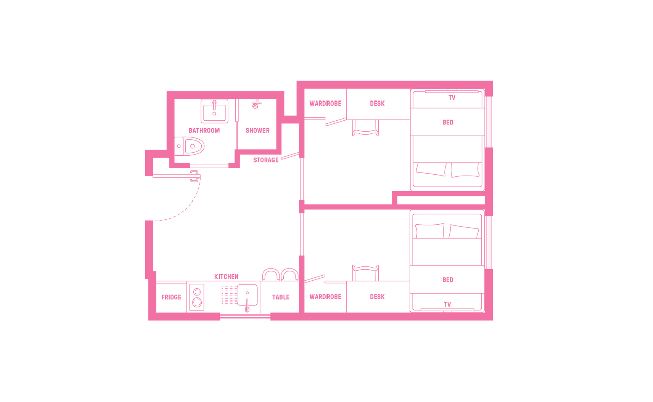 Double Bed, 2 Bed Apartment, Standard View - Scape Kingsford - Gallery - 3