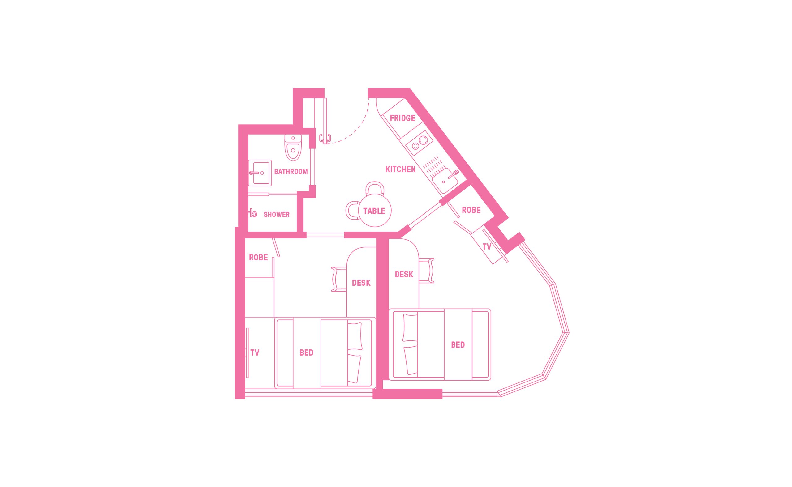  Double Bed, 2 Bed Apartment, Standard View  -  Scape Kingsford  - Gallery -  4
