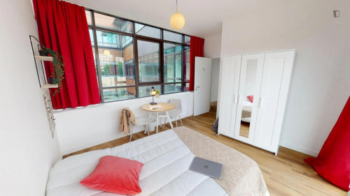 Sunny double bedroom in a 12-bedroom apartment close to Médiathèque Jean-Monnet