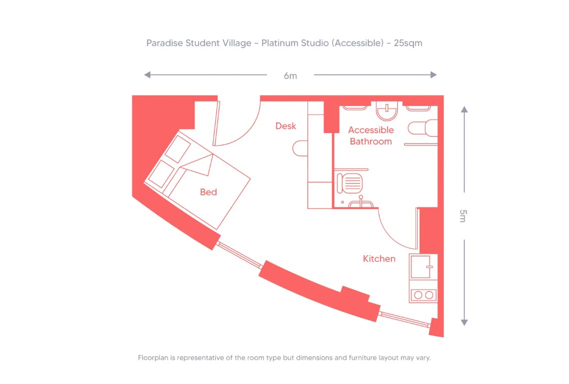  Platinum Studio (Accessible)  -  AXO Paradise Student Village  - Gallery -  4