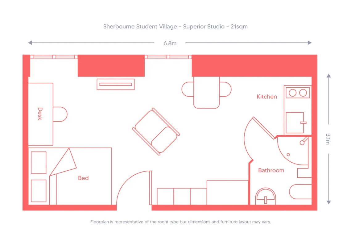  Superior Studio  -  Sherborne Student Village  - Gallery -  3