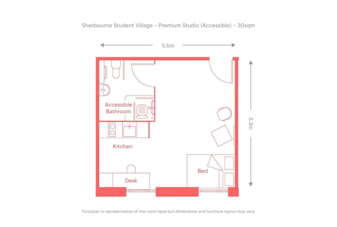 Premium Studio (Accessible) - Sherborne Student Village - Gallery - 1